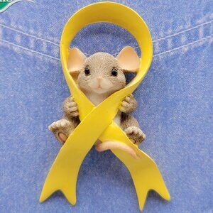 Charming Tails Lapel Pin Show You Care Yellow Ribbon Support Our Troops 80/132